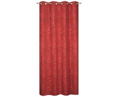 HomeMaison Rideau Velours Effet CraquelÃ©, Polyester, Rouge, 240x140 cm