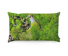 FOONKA Moos Coussin de Sarcelle avec Coques en Coton Vert 50 x 30 cm
