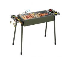 Uten ZED-ZJ712 Barbecue de cuisine portable fumeur camping pique-nique extérieur jardin charbon barbecue barbecue grill vert armée en acier inoxydable
