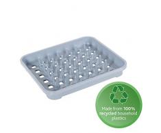 Addis Eco Ãgouttoir à Vaisselle en Plastique 100% recyclé avec Chevilles Gris Clair 33,5 x 38 x 5 cm