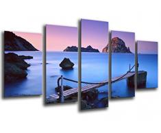 Tableau Moderne Photographique, Impression sur bois, Paysage Sunset Sea, 165 x 62 cm, ref. 26036