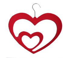 JVL Love Heart de Haute qualitÃ© en Velours Fin Touch Ã©conomie despace antidÃ©rapant Ã©charpe Cintres, Rose Vif, Lot de 5