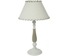 Peralta Vidavi Ã©clairage-Lampe de bureau rÃ©sine 60 W E27 46 x 25 x 25 cm Crema y algodÃ³n