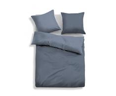 TOM TAILOR 0069940 Parure de lit en Satin avec taie doreiller Coton 1 Housse de Couette 135 x 200 cm + 1 taie doreiller 80 x 80 cm Jeans