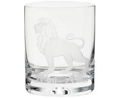 Crystaljulia 05918 Verre Ã whisky avec gravure Zodiak Lion Crystalite 250 ml