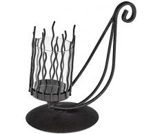 Comarco Sa 12196 Bougeoir en Fer, Verre, Multicolore, 12 x 12 x 15 cm