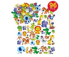 Baker Ross Autocollants animaux de la jungle en mousse (lot de 96) - MatÃ©riel crÃ©atif pour enfants