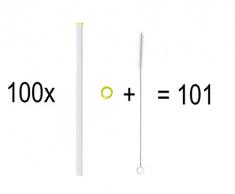 KOCH Paille en verre, droit, citron, avec pinceau, PAQUET VALEUR (100)