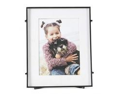 Madeleine Home Cadre Photo avec Tige carrée enduite de Poudre Noire Bari pour Dessus de Table | Affiche 17,7 x 12,7 Image | 25,4 x 20,3 cm emmêlés