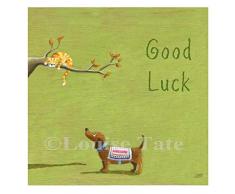 Louise Tate Illustration Chien et Coussins Get Well Soon Carte 145 x 145 mm