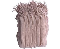 Enjoy Home Plaid, Acrylique, Rose, 150x125 cm