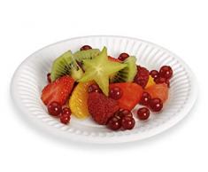 GUILLIN AS14CART Sachet de 100 assiettes carton rondes blanches D.150