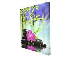 CCRETROILUMINADOS ORQUIDEAS avec Pierres Tableau dÃ©coratif Lumineux, mÃ©thacrylate, Multicolore, 80Â x 60Â x 5,3
