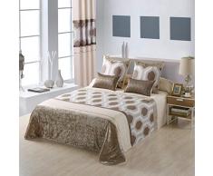 Oportunidades32 Stuttgart Couvre-lit boutis Jacquard Hiver, Coton-Polyester, Beige, Marron, Blanc (lit 180 cm (270 x 270)