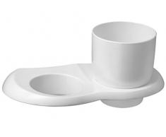 Bisk Athena Double Gobelet et Support, en Plastique, Blanc, 21Â x 9,8Â x 9.5