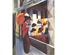 Legendarte PL-082 Cadre Chapeau Impression numÃ©rique sur Toile. August Macke Peinture Multicolore 60 x 80 cm