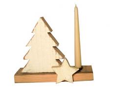 Centre du Changement Bougeoir, Bois, Naturel, Unique