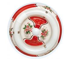 108/22/S/RO - Plafonnier céramique circulaire couleur rouge, réponse électronique, sans tube - 22 W