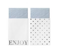 DELIGHT DEPARTMENT DD.06.13.2 Lot de Serviettes et Serviettes de Table Art Moderne 13 x 22 x 3.5 cm Argent