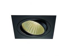 SLV Spot encastré New Tria Colonne murale cache-câble DL carré Set plafonnier à LED COB 3000 K 30 ° Driver, clip plumes Noir 114290