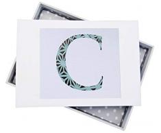 White Cotton Cards Alphabetics Initiale C Mini Album Photo, Multicolore