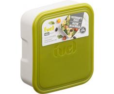 Trudeau 5050817 Boite Lunch, Plastique, Blanc Et Vert, 15 x 13 x 5,4 cm