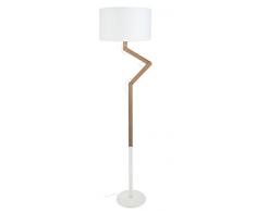 Tosel 51188 Lampadaire 1 Lumière Bois, E27, 40 W, Blanc, 40 x 170 cm