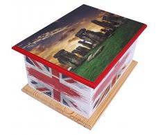 UrnsWithLove Urne funÃ©raire en Bois MDF et Teck Urne funÃ©raire â Pierre et Drapeau Britannique