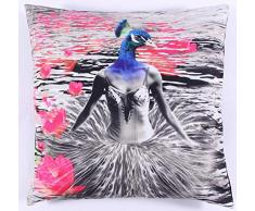 La Finesse Housse de Coussin carrée décorative 50 x 50 cm pour la Maison en Coton pour Le Salon, Le canapé, la Chambre à Coucher, Tissu coloré, Taille Unique