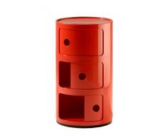 Kartell 4967/10 COMPONIBILE Table de chevet, Rouge