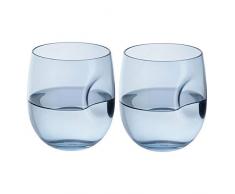 Dartington Crystal Paire de gobelets Creux Bleu 96 mm (H)