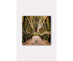 Bonamaison Horloge Murale en MDF, Multicolore, 30 x 30 cm