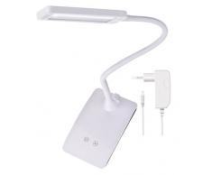 Les emos z7599 W, lampe de table LED Eddy Blanc, métal, White, 15,5 x 9,5 x 26 cm