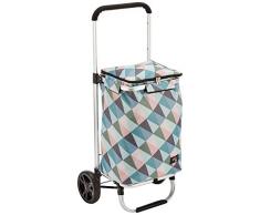 Une domo Rx-503006 Rixx chariot de courses géométrique Couleurs pastel 30L, Aluminium, Polyester, plastique, Multicolore