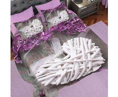 PETTI Artigiani Italiani - Parure de Lit, Lit (180x200), Drap de Lit, Linge de Lit, Minable Lilla, Tissu 100% Satin Frais, 100% Made in Italy