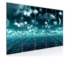 Tableau decoration murale Ciel de lune 200 x 80 cm - XXL Impression sur Toile Salon Appartment 5 Parties - prÃªt Ã accrocher - 600155b
