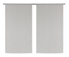 Rideaudiscount Paire de Voilage Vitrage Rayé 45x90 cm Ecru