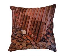 Coussin 60 x 60 cm déhoussable - Thème Money - couleurs : Orange - Photo dart by Isabelle Delbecque
