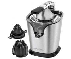 PROFI COOK PC-ZP 1154 - Presse agrumes - Poignées anti touch - 2 cones de jus - Fonction anti goutte - 160 Watts - Couleur Argent et Noir