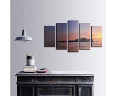 Bonamaison DÃ©coration Murale Ensemble de 5 Impression sur Toile, Dimensions: 100 x 60 Cm - ConÃ§u et fabriquÃ© en Turquie