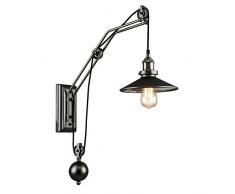 Fan Europe Applique Par le design moderne rustique E27, 60 W, Noir, 44.5 x 22