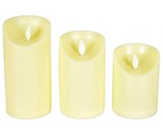 Lyyt Lot de 3 Bougies LED Flamme dansante avec télécommande sans Fil Jaune Taille M