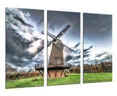 Tableau Moderne Photographique, Impression sur bois, Moulin Vintage, Montagne, 97 x 62 cm, ref. 26279