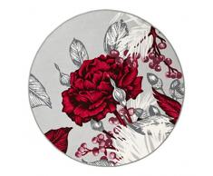 Vallila Vaula Tapis Moderne Motif Floral Rouge Ã 80 cm