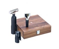 WMF Baric Sommelier Coffret Ã vin 3 piÃ¨ces avec tire-bouchon, coupe-bouchon, bouchon de bouteille, boÃ®te en bois de noyer Noir