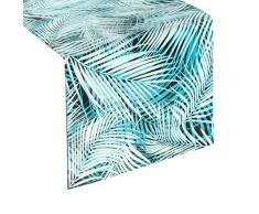 Eurofirany Chemin de Table en Velours avec Feuilles et Feuilles 35 x 140 cm