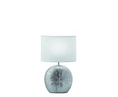 Viokef Lighting 4167700 Lampe de Bureau E14 Elya, Céramique/Fabric, Argent, 24 x 15,5 x 38