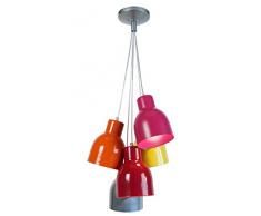 Tosel 20337 Lustre - Carlson Tôle Acier repoussé, Peinture époxy, E27, 60 W, Multicolore