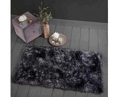Sienna Home Collection Tapis de Sol uni Doux à Poils denses 9 cm Grande Surface Scintillante, Gris Charbon, 120x170 cm (39x56)