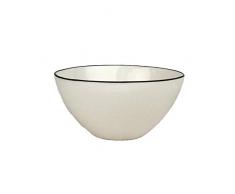 Canvas Home Ltd C37-BWL-MD-BLACK Lot de 4 bols en toile avec bord noir Porcelaine Taille M